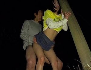 青姦レイプ映像流出！キャンプ場ボランティアがJSを連れ出し野外レイプ！